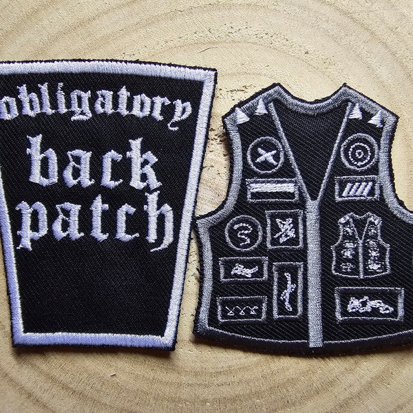 Battle Jacket Meme Patches Embroidered Back Patch and Mini Battle Vest Funny Patches Vestception