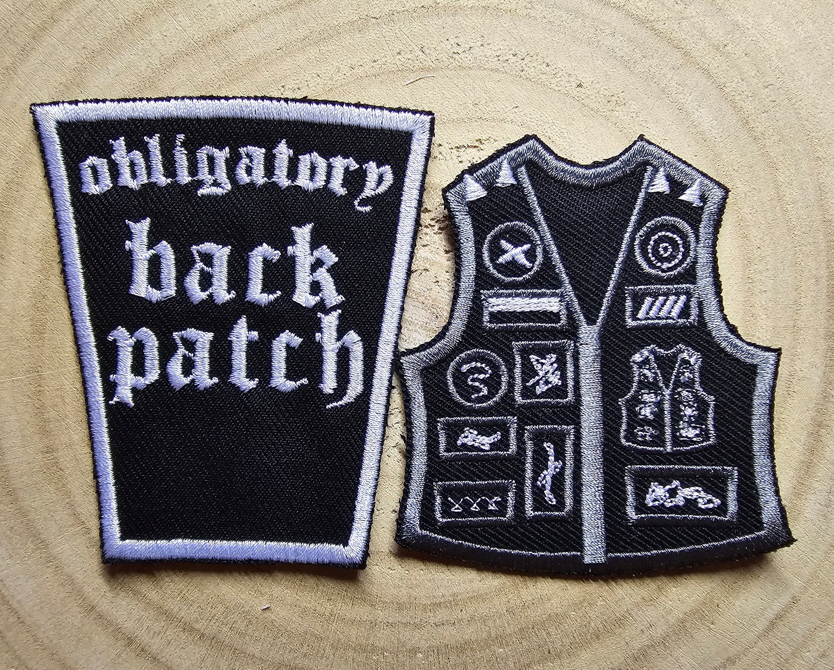 Volbeat battle vest (faded grey with all b&w patches.