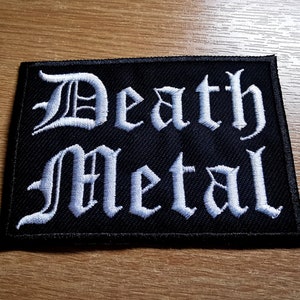Death Metal Old English Embroidered Patch Metal Battle Jacket