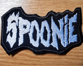 Parche bordado termoadhesivo de Death Metal Spoonie Teoría de la cuchara Discapacidad invisible EDS o fibromialgia Autismo Black Metal