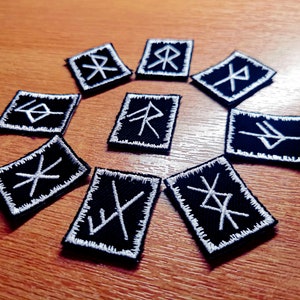 Norse Runes and Bindrunes Embroidered Patches in Vibrant Colours Huge ...