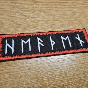 Heathenry Runes Red Sew or Iron on Embroidered Patch Viking Warrior Norse Inspired Patches