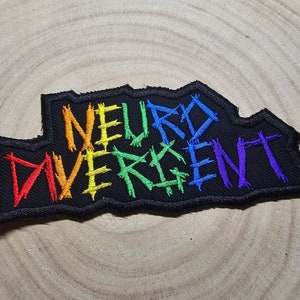 Neurodivergent Metal Style Rainbow Jagged Border