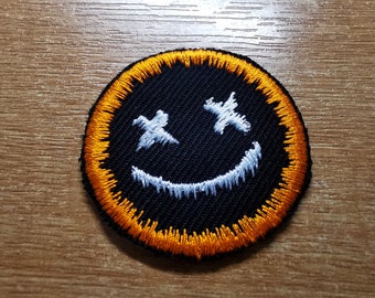 Pumpkin Orange Dripping Face Aufnäher zum Aufbügeln, Pop Punk Skater Alternative Gothic Metal Emo Geschenk