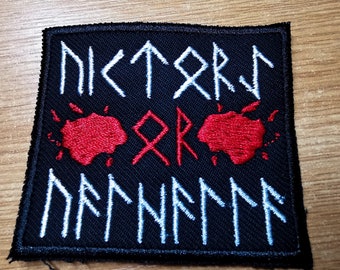 Victory or Valhalla Norse Viking Iron on Embroidered Patch Asatru Odin