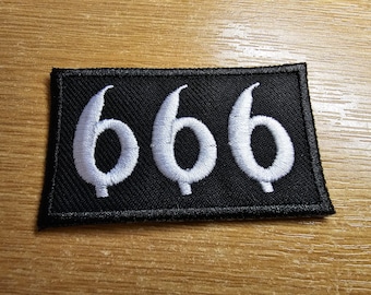 Parche bordado termoadhesivo gótico 666