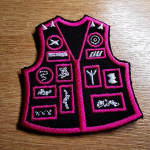 Battle Jacket Embroidered Patch Jacket Parody Death Metal Black Metal Patch Thrash Metal Viking Bright Vibrant Pink