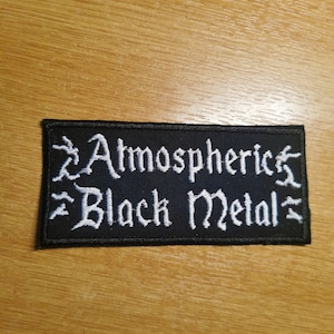 Atmosferyczna czarna metalowa naszywka haftowana Atmoblack Thy Light Patch
