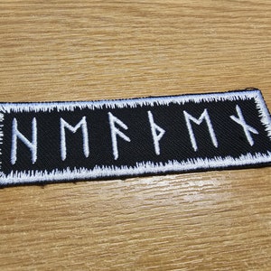 Heathenry Runes White Sew or Iron on Embroidered Patch Viking Warrior Norse Inspired Patches