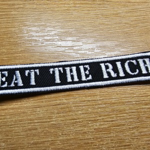 Eat The Rich MINI Embroidered Iron On Patch Politics Punk - Very small!