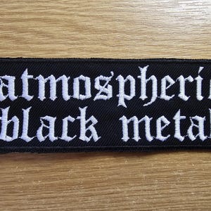 Atmospheric Black Metal Iron on Embroidered Patch Atmoblack Patch