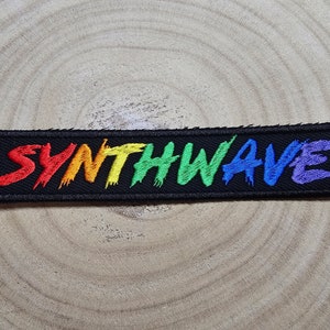 Synthwave Iron on Rainbow Outrun Embroidered Patch carpenter brut Retro 80s Metal Patch