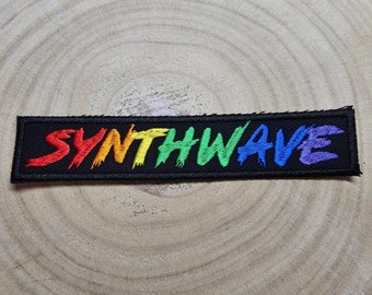 Synthwave Iron on Rainbow Outrun Embroidered Patch carpenter brut Retro 80s Metal Patch
