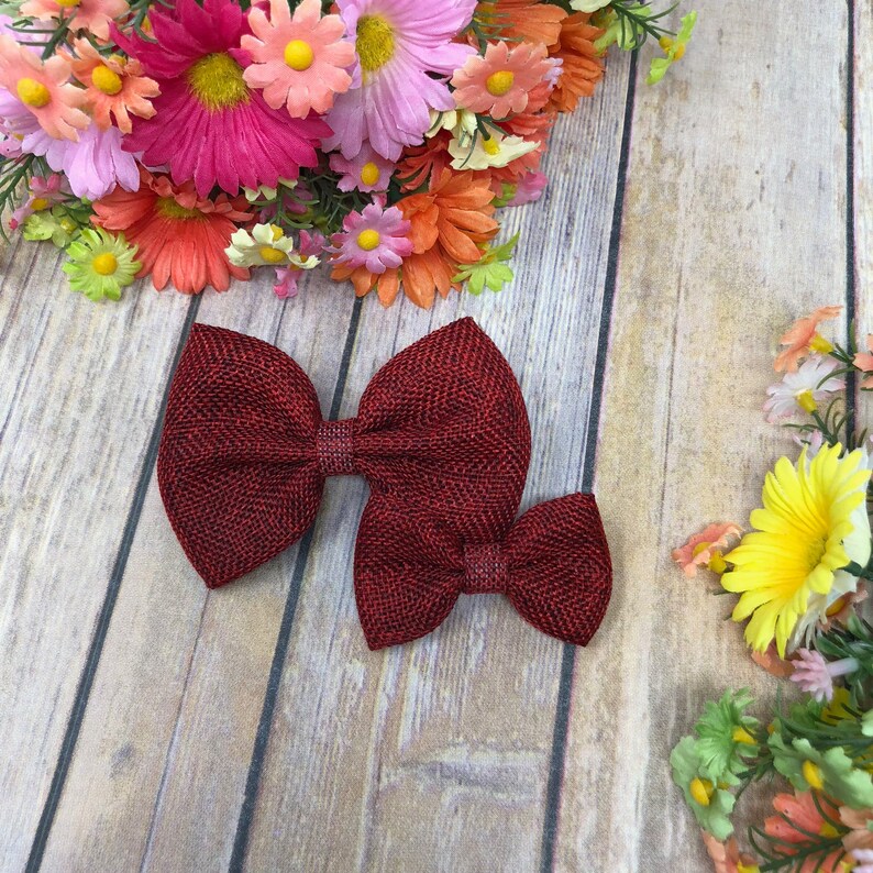Burgundy Burlap Bow