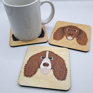 Sprocker wooden coaster, sprocker gift, dog coaster, wooden coaster