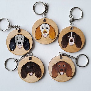 Sprocker wooden keyring, dog key ring, keyring, keychain, dog key chain, sprocker gift, sprocker
