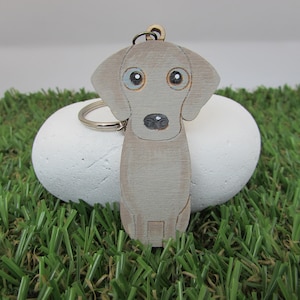 Weimaraner wooden keyring