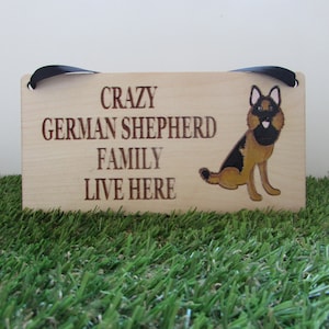 Crazy german shepherd family wooden sign, dog gift, dog sign, dog decoration, wooden sign, german shepherd gift, german shepherd
