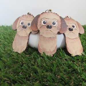 Shih tzu wooden keyring