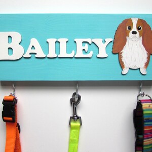 Personalised cavalier king charles lead holder, leash holder, new home gift, dog owner gift