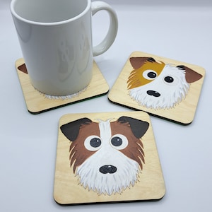 Parson jack russell sottobicchiere in legno, regalo parson jack russell, sottobicchiere per cani, sottobicchiere in legno