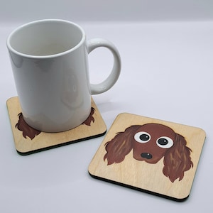 Irish setter wooden coaster, irish setter gift, dog coaster, wooden coaster