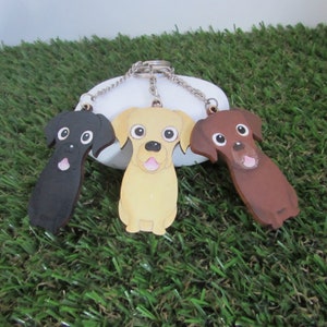 Labrador wooden keyring