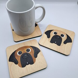 Mastiff wooden coaster, mastiff gift, dog coaster, wooden coaster