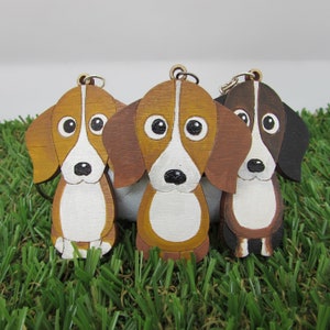 Beagle Schlüsselanhänger aus Holz