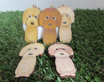 Goldendoodle wooden keyring