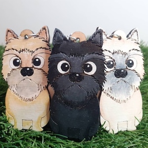 Cairn terrier wooden keyring