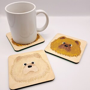Chow chow wooden coaster, chow chow gift, dog coaster, wooden coaster