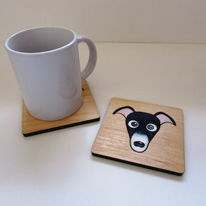 Greyhound/ whippet/ sighthound wooden coaster, sighthound gift, greyhound gift, whippet gift, dog coaster, wooden coaster