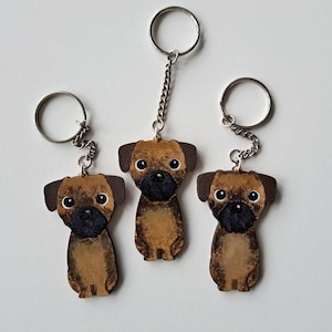 Portachiavi in legno Border Terrier