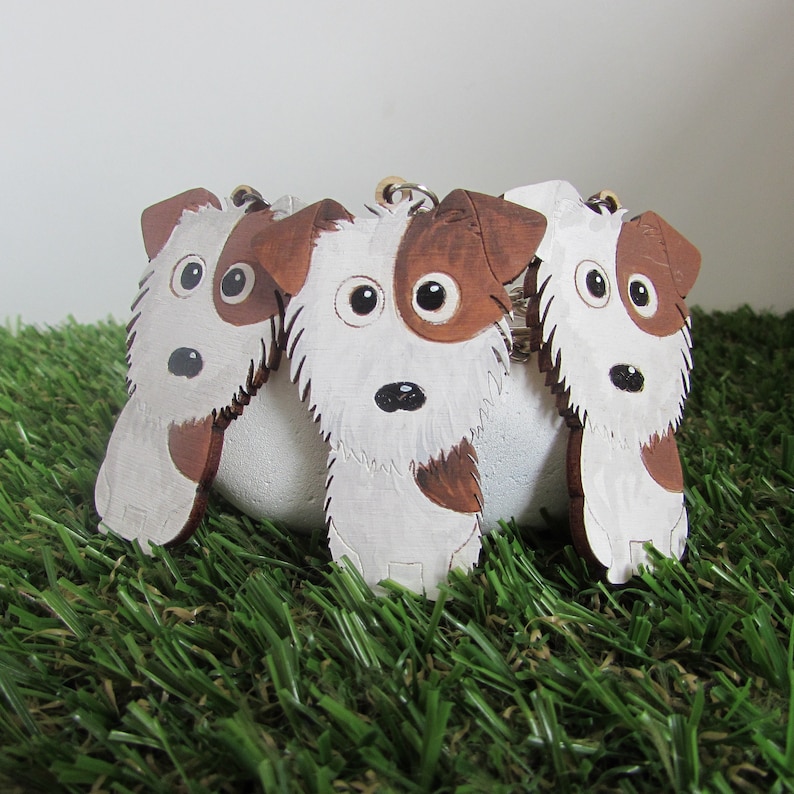 Parson Jack Russell Schlüsselanhänger aus Holz Bild 1