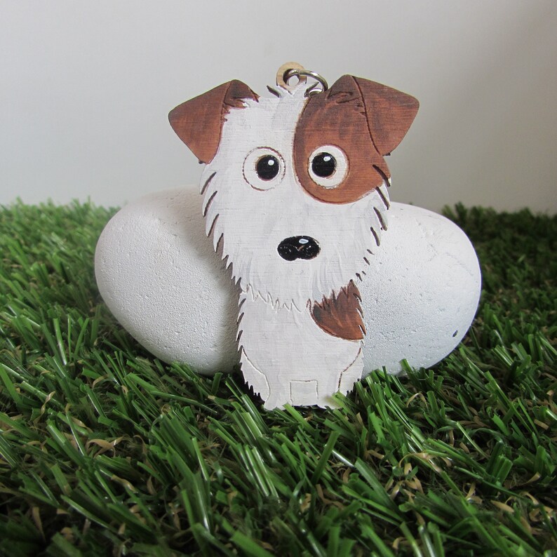 Parson Jack Russell Schlüsselanhänger aus Holz Bild 2