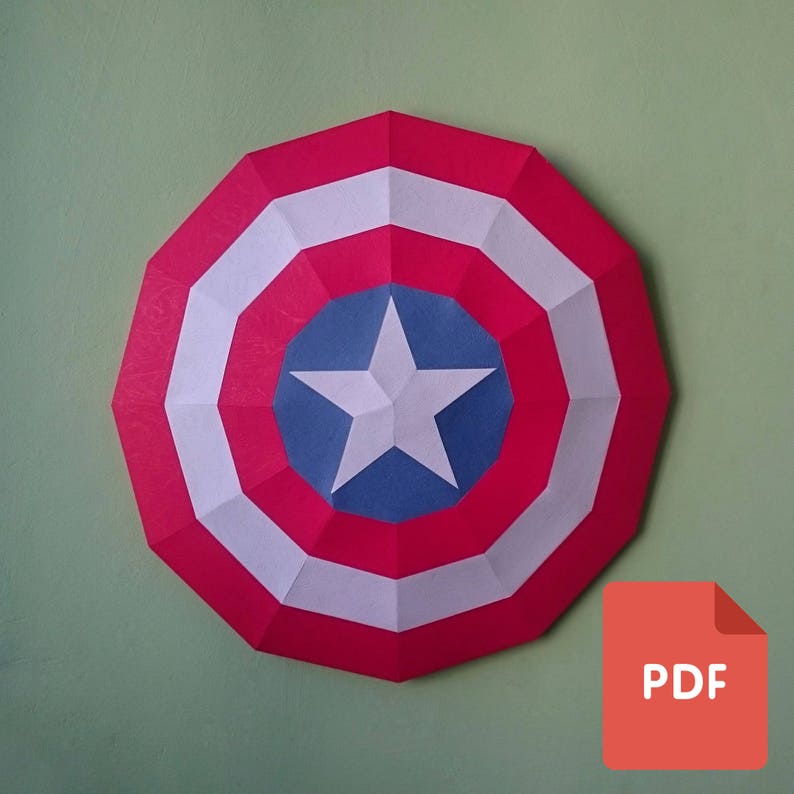 Papercraft Captain america shield digital template 3D PDF Etsy