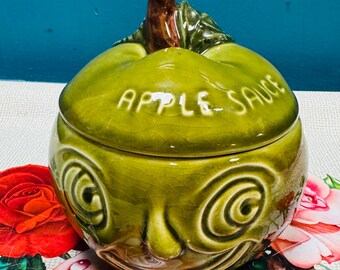Retro Sylvac apple sauce with a face pot