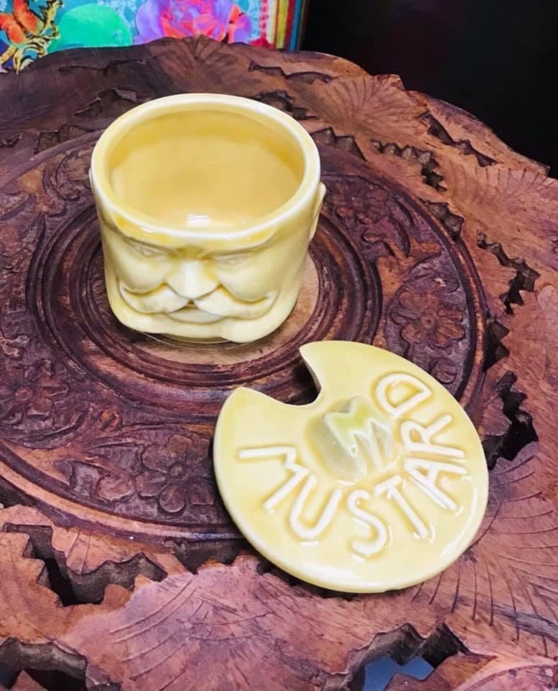 Retro Vintage Unique Pottery Mustard Pot Etsy