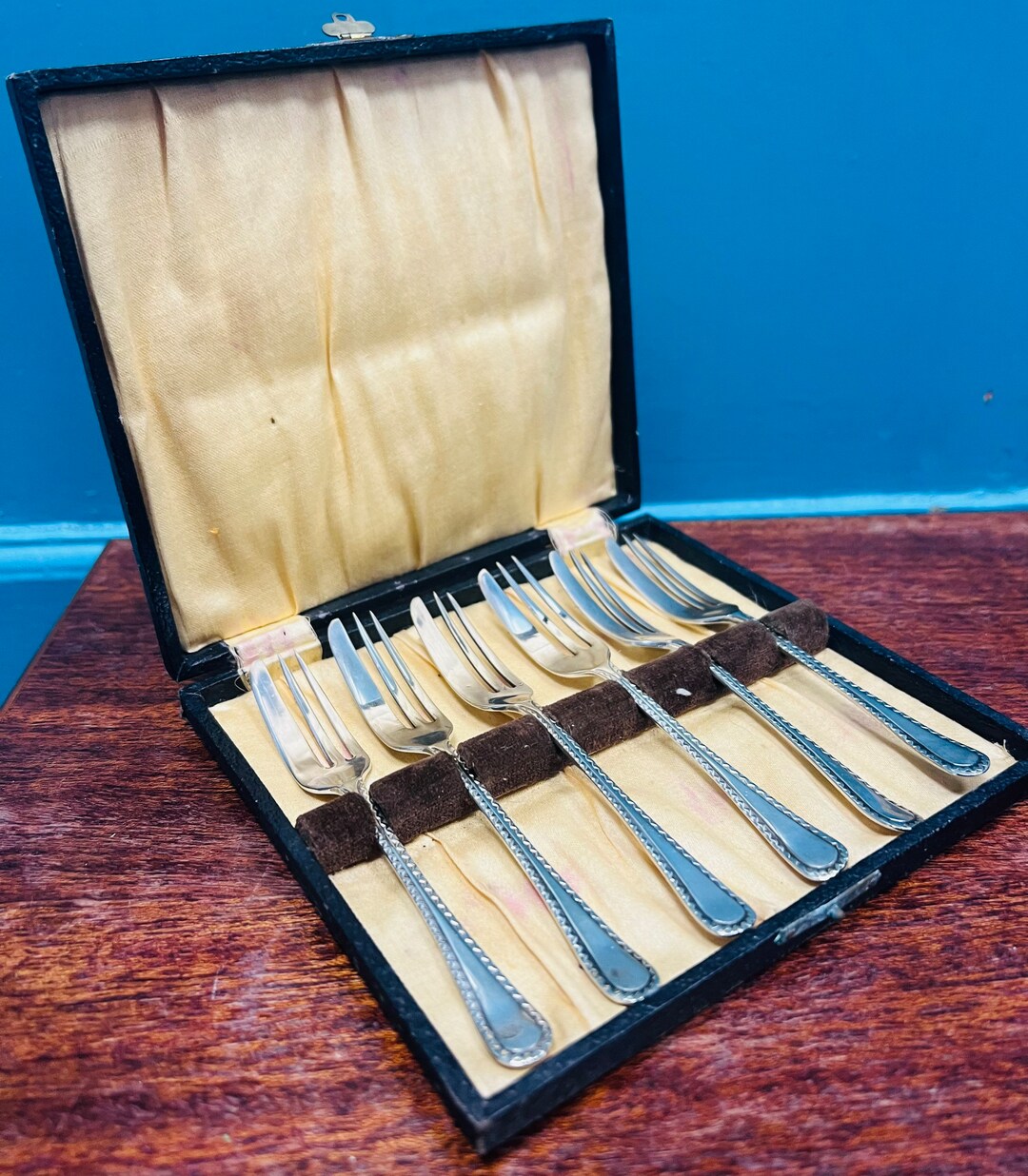 Set of 6 Vintage EPNS Cake Forks in Their Original Box Etsy UK