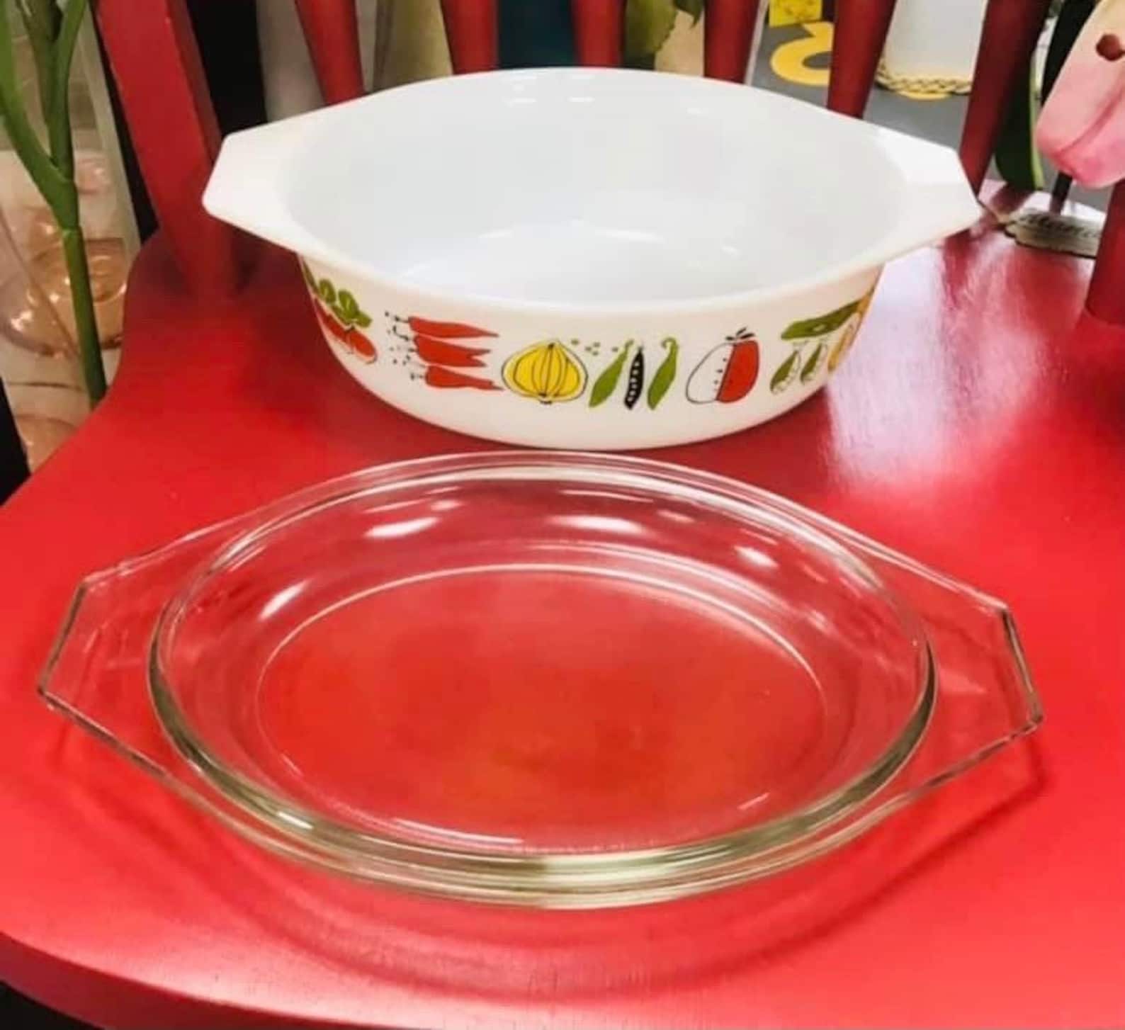 Oval JAJ Harvest Vegetables Retro Pyrex dishes from the 60s Etsy