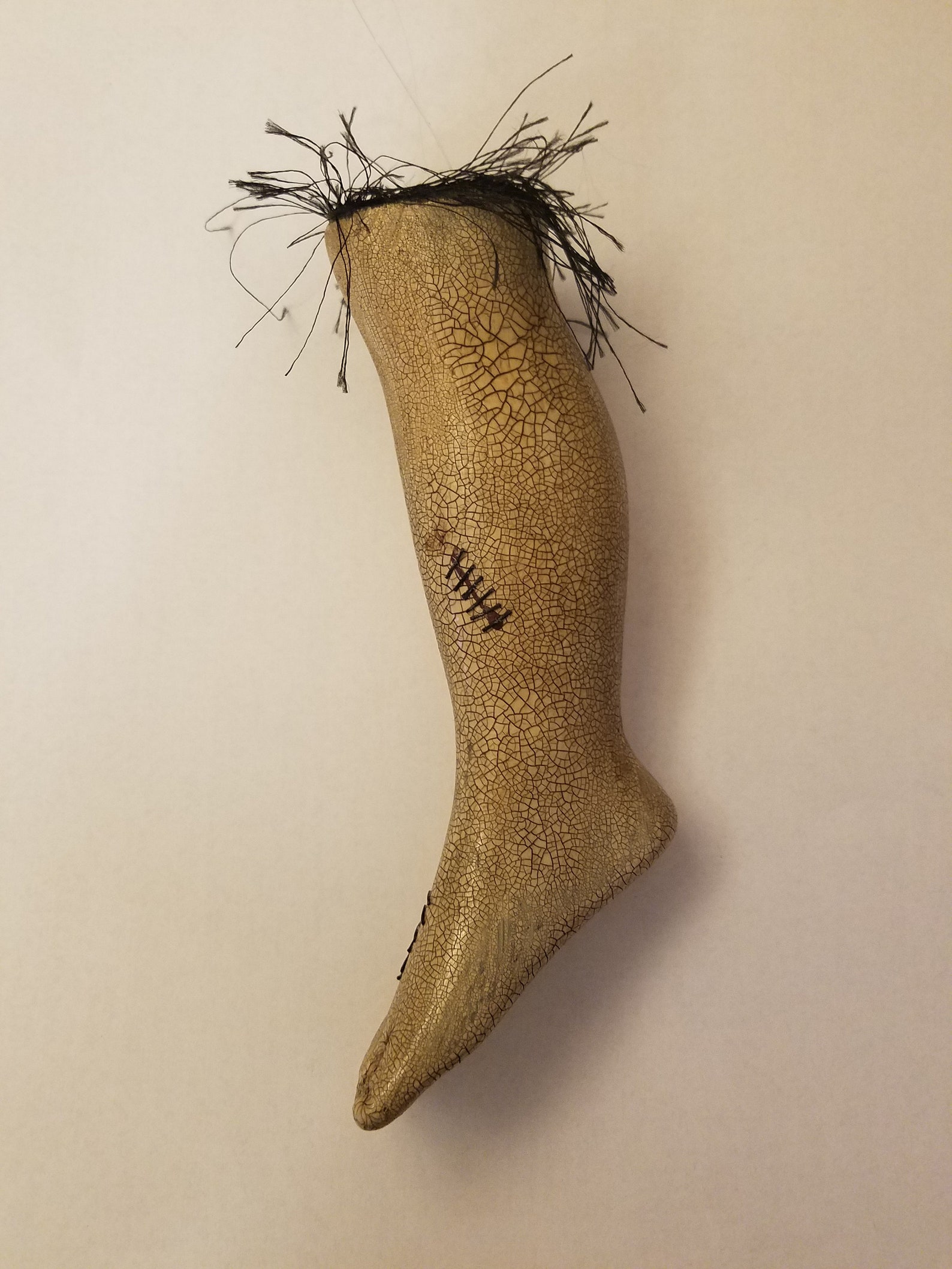 Creepy right leg ceramic ornament Etsy