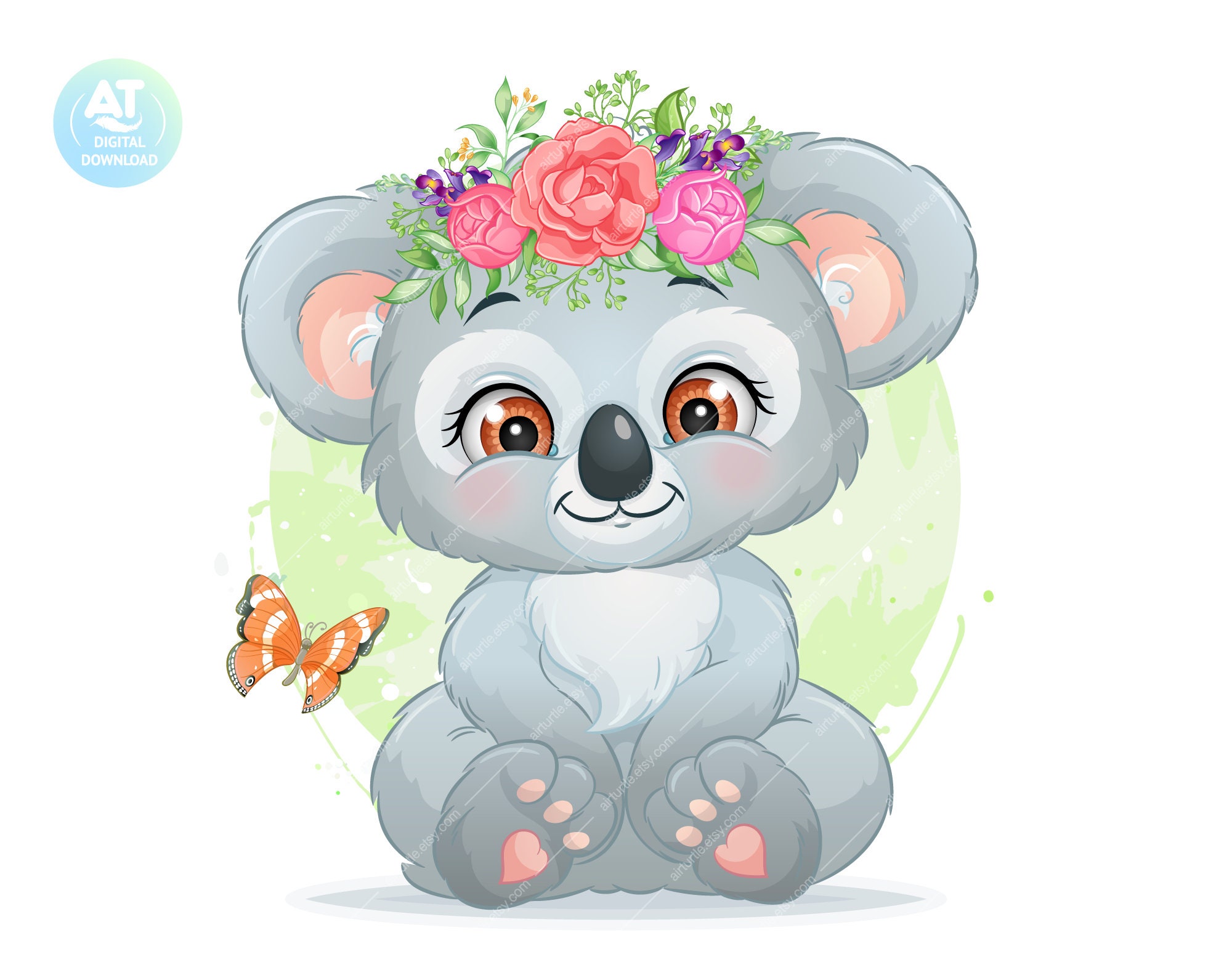 Baby Koala Clipart Cute Koala Bear Png Australian Animals Etsy