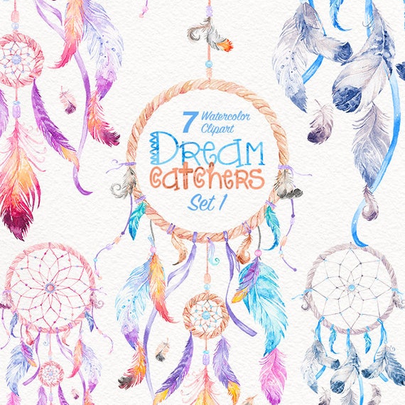Dreamcatchers Watercolor Clipart Bohemian Clipart Native Etsy
