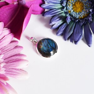 Bague déclaration en argent sterling 925 pierre précieuse labradorite cadeau