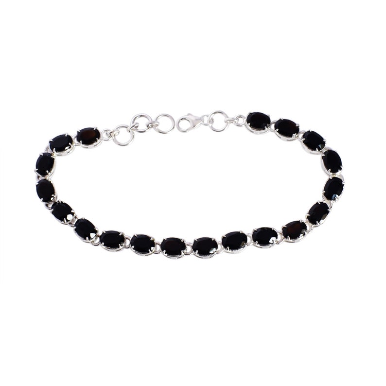 Onyx Chain buying Bracelet, Onyx Silver Bracelet, Black Onyx Bracelet, Silver Chain Onyx Bracelet, Black Onyx Bracelet, Healing Gemstone bracelet