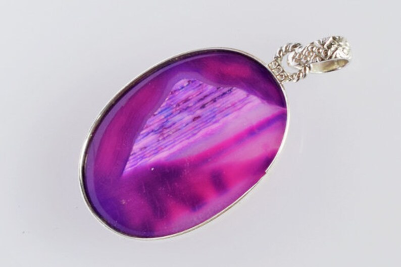 Handmade Gift Jewellery For Women Size 48x21x6 MM Beautiful Jewellery Purple Agate Gemstone Pendant FSJ-2317 925 Solid Sterling Silver