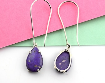 Boho Sugilite Natural Gemstone Dangle Drop Earrings Women Jewelry Delicate Earrings 925 Sterling Silver Fine Jewellery Gift For Her FSJ-4149