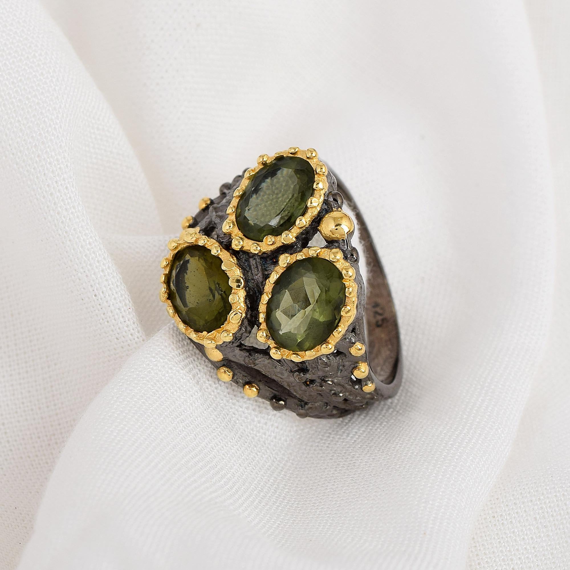 Authentic Green Moldavite Ring Tektite Meteorite Ring Gifts For Her FSJ-5771 Engagement Ring Boho Jewellery Sterling Silver Dainty Ring