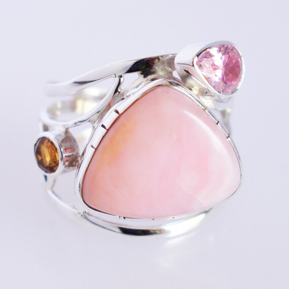 Opal and clearance rose quartz ring